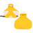 Waterproof PU dog raincoat cape with belly cover in Moon Rabbit, top view