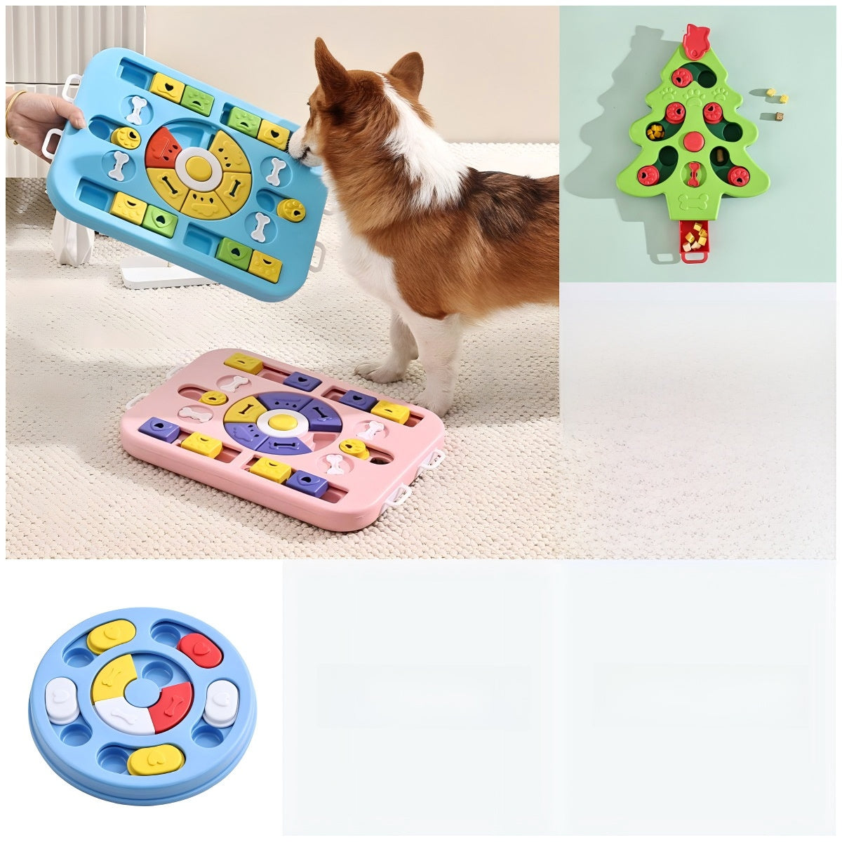 Puzzle Slow Feeder Toy Bowl for Dogs, Bite-Resistant PP Plastic, Choice of Shapes