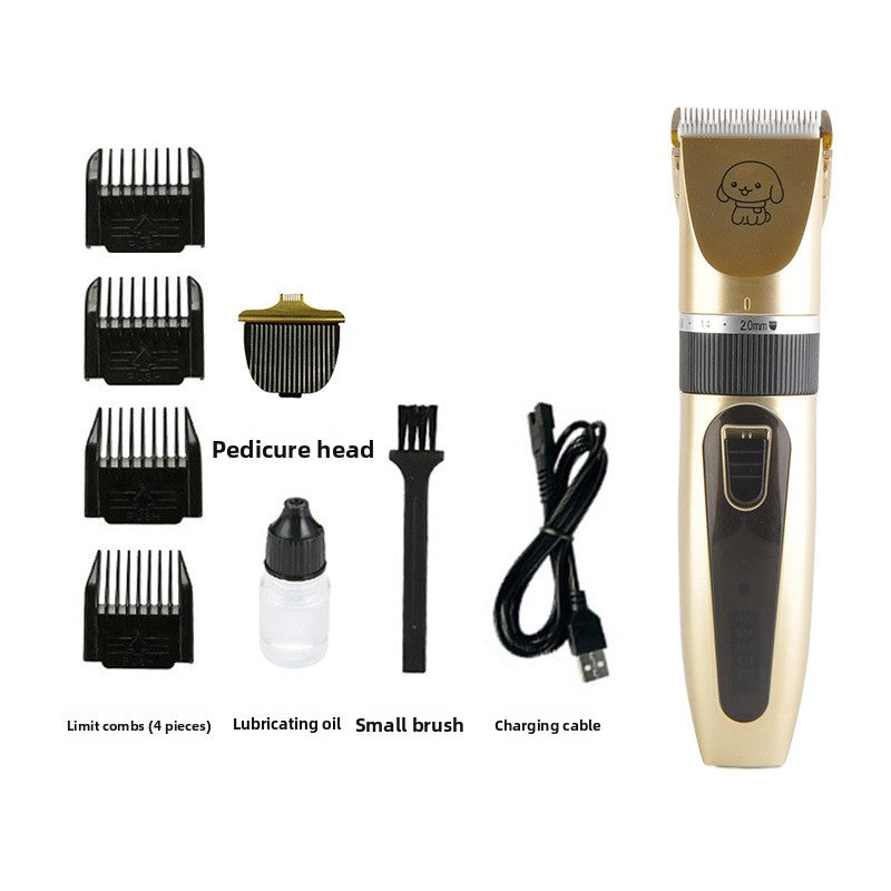 Quiet Electric Dog Grooming Clipper Kit with 8 Piece Accessory Set