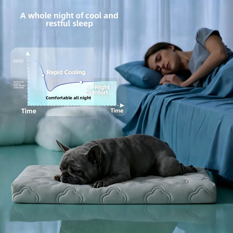 Cool grey cooling gel dog bed with waterproof cover, photo 2