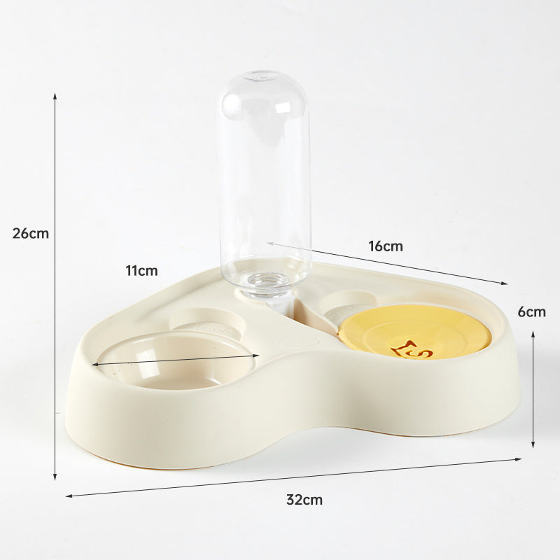 Two-in-One Cat Food and Water Bowl with Optional Stainless Steel Insert