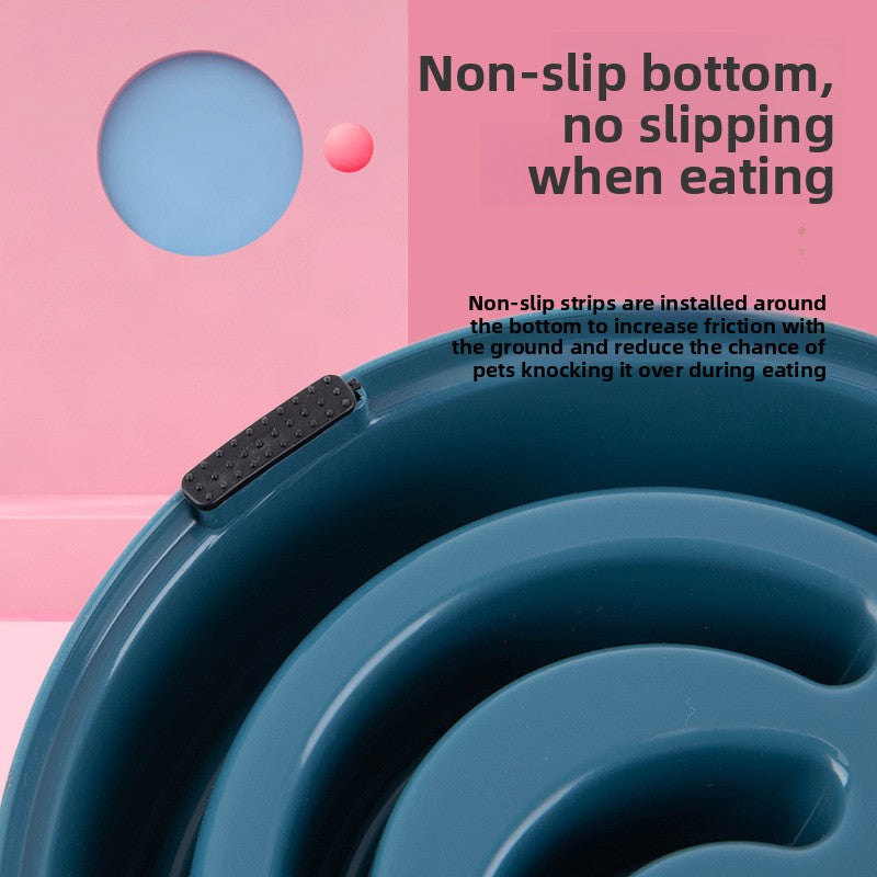 Slow Feeding Dog Bowl with Non-Slip Silicone Pad