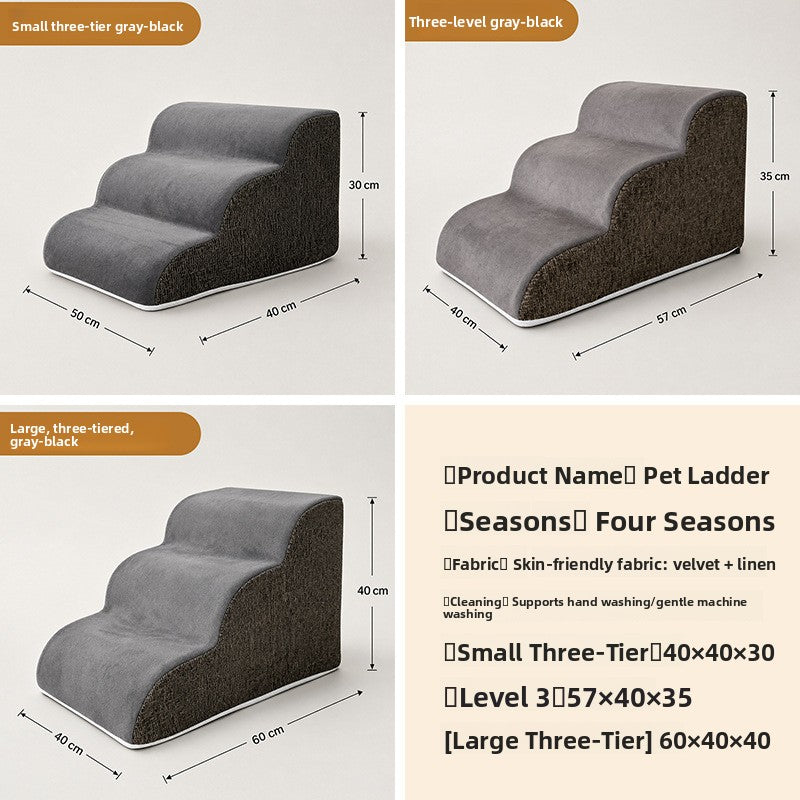 Beige detachable foam pet steps with grey sides, photo 10
