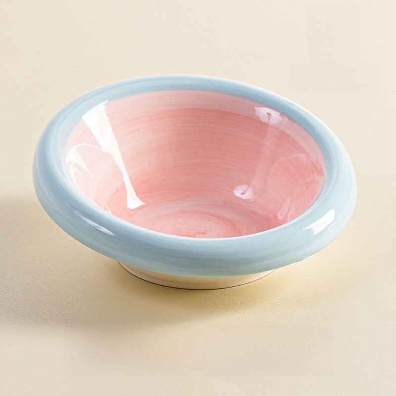 Ceramic Pet Food Bowl with Anti-Spill Design