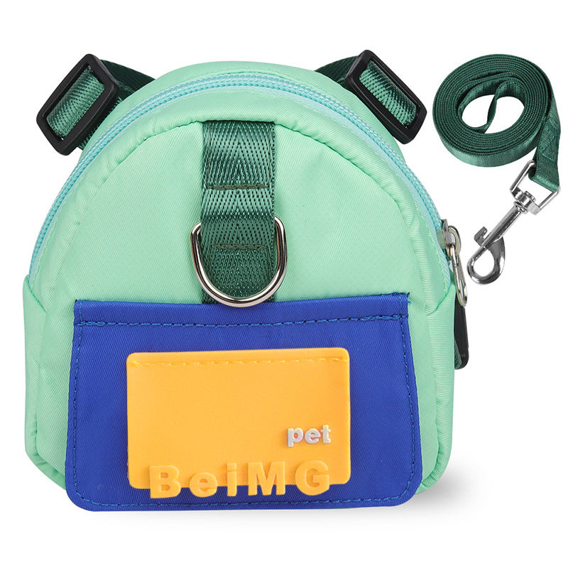 Dog backpack harness with matching lead in 4 colour options