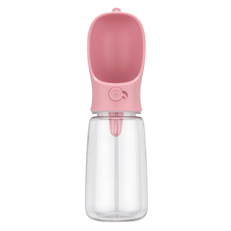 Leakproof dog walking water bottle in White 350ml, side view