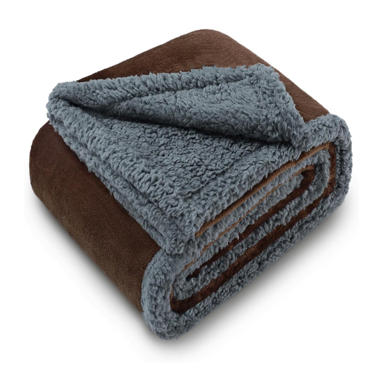Waterproof double-sided pet blanket in grey on a sofa