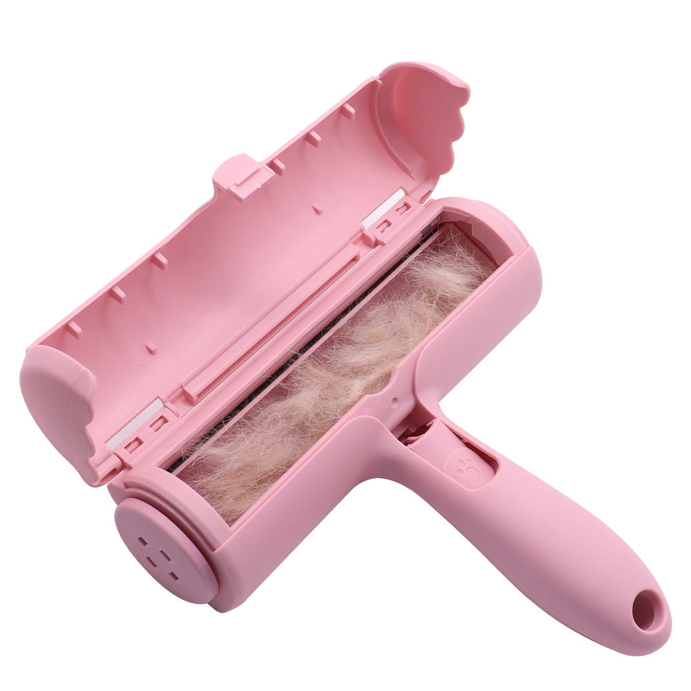 Blue reusable pet hair remover roller brush for sofas and clothes, photo 4