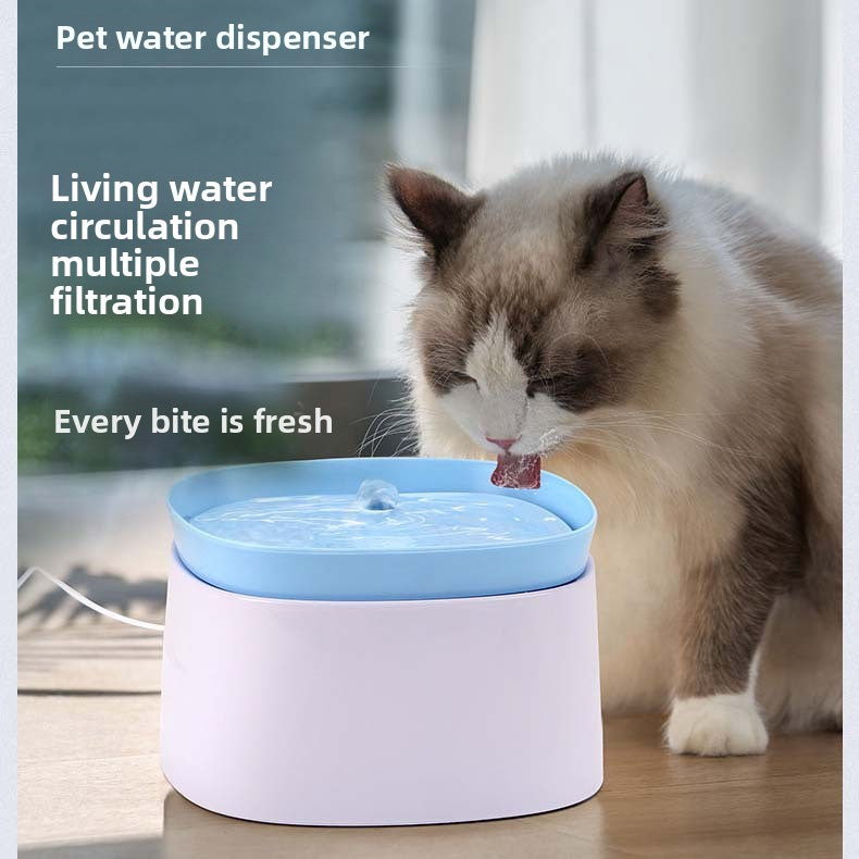 Automatic Circulating Cat Water Fountain with Filter Cartridges and Anti-Dry Burn Safety