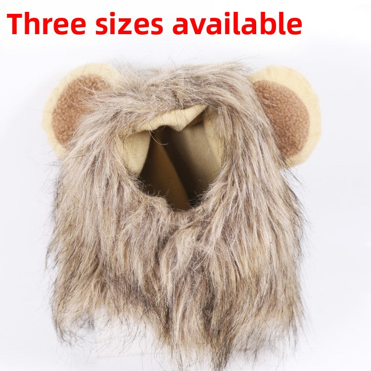 Crochet lion mane hat for dogs and cats, available in 4 styles, image 6