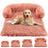 Pink long plush pet bed for cats and small dogs