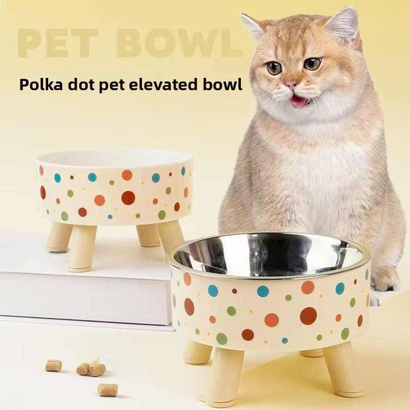 Elevated Pet Food Bowl with Stainless Steel Insert