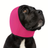 Dog ear muffs for noise reduction in Grey, showing size and shape