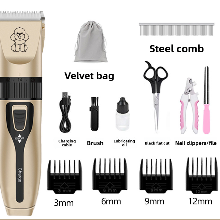 Cordless Pet Hair Clipper with Upgraded Ceramic Blade and Combs