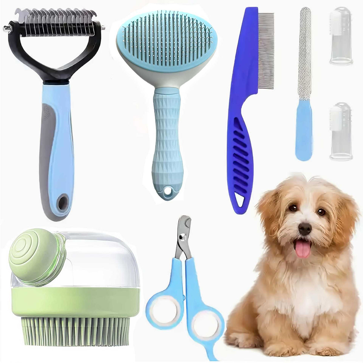 Double-Sided Dog Grooming Comb for Detangling and Loose Fur