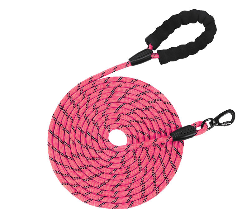 Reflective nylon dog lead for walks and tracking, available from Pet Royale UK