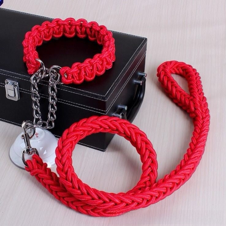 Nylon dog lead with ergonomic grip, available from Pet Royale UK