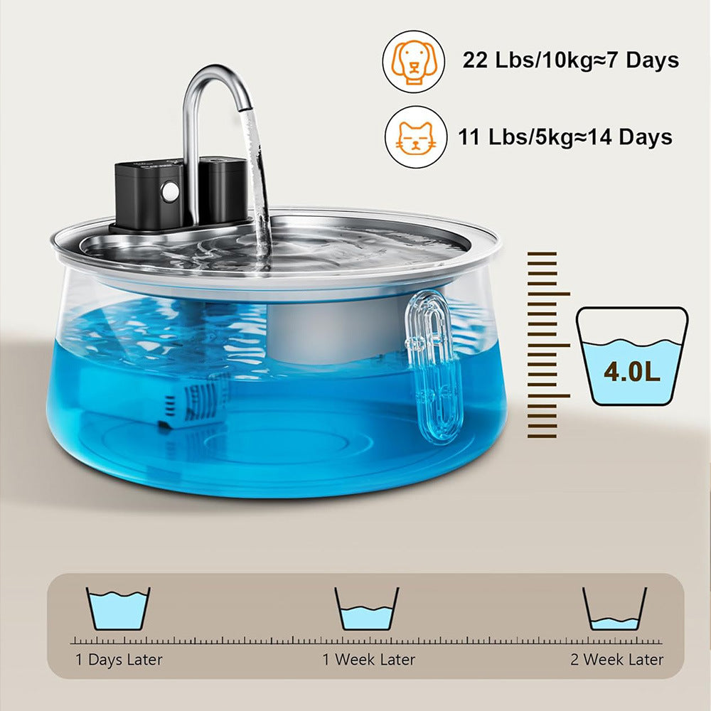 Wireless Sensor Stainless Steel Pet Water Dispenser