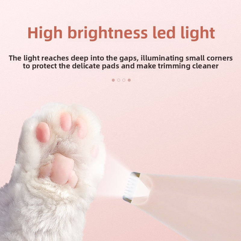 Paw Pad Hair Trimmer for Pets, Cordless with LED Light