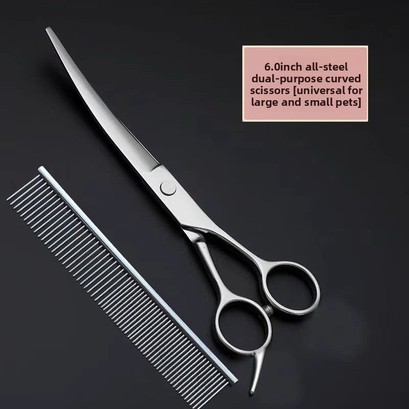 Pet Grooming Scissors Set, Curved, Straight and Thinning Shears