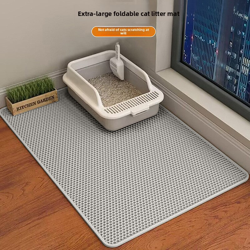 Foldable Double Layer Cat Litter Mat, Anti-Splash EVA