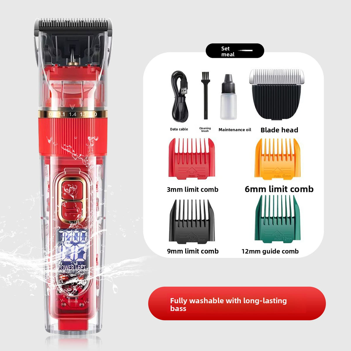 Rechargeable Dog Hair Clippers, Quiet Lithium Battery Pet Trimmer