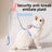 H shape cat harness and lead set with reflective details in blue, view 1