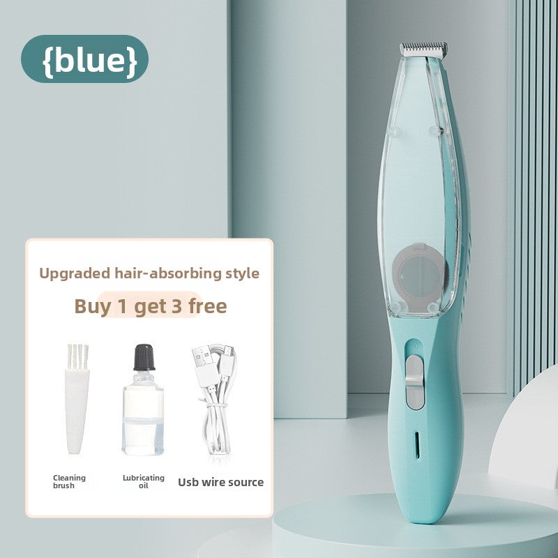 Pet Hair Trimmer with Built-In Vacuum, Quiet Cordless Grooming Kit