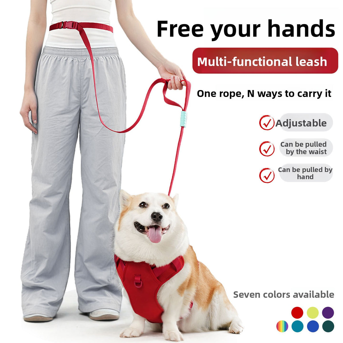 Hands-free crossbody dog lead, product photo from Pet Royale UK