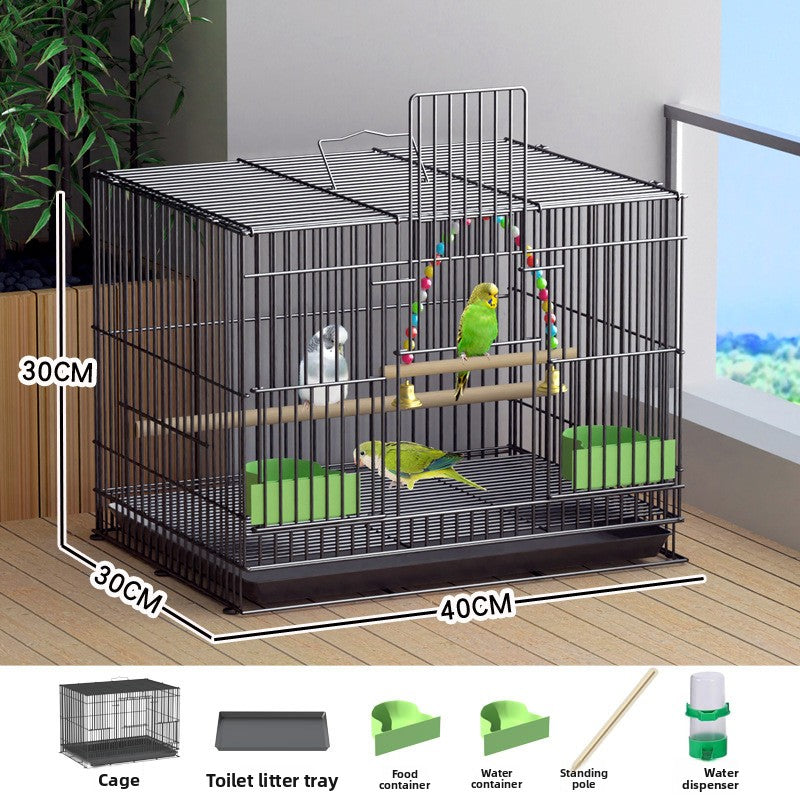 Iron bird cage for budgies and cockatiels in black or white, view 17