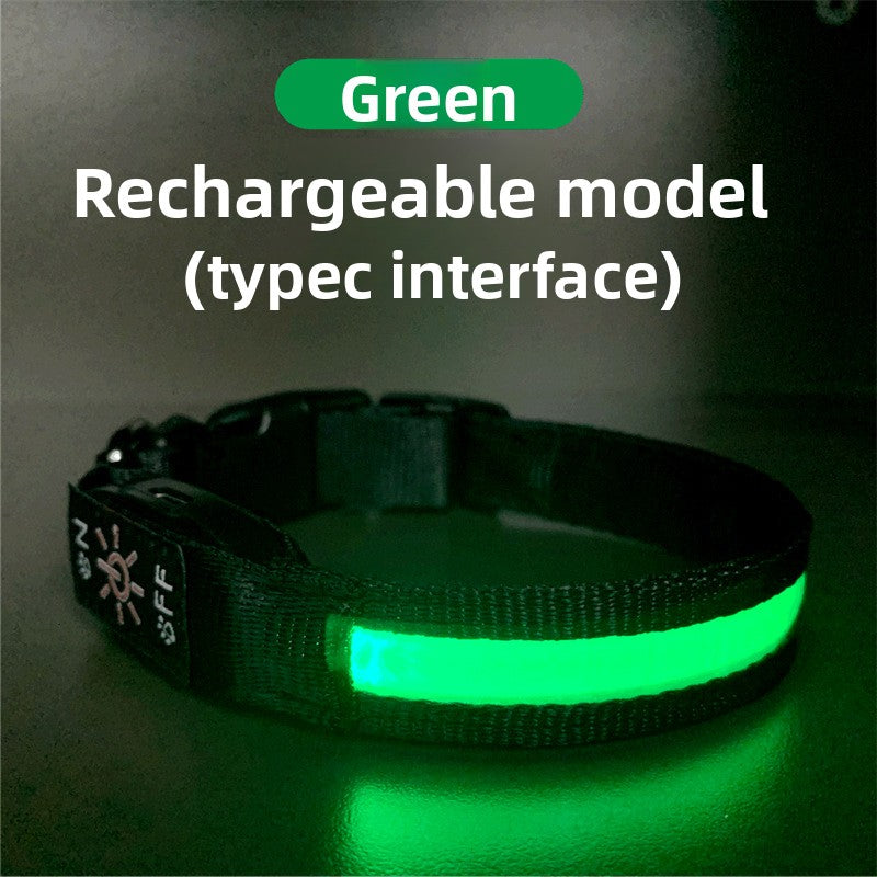 USB rechargeable LED dog collar, main product photo