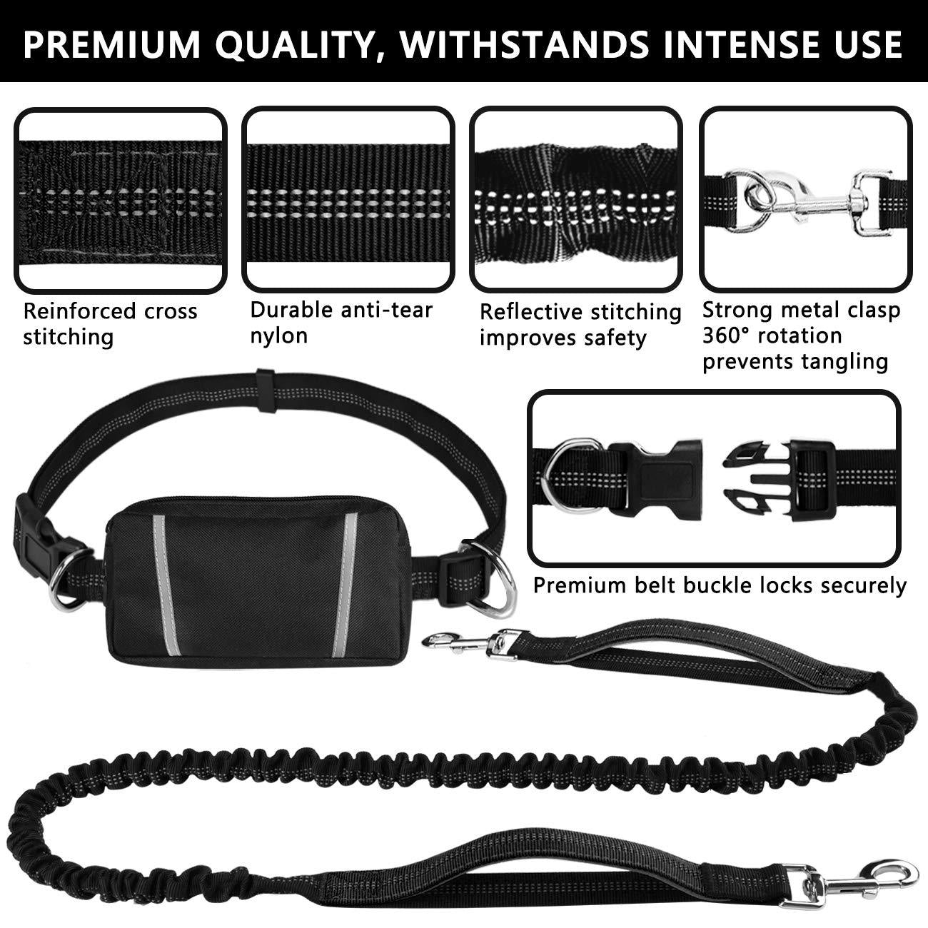 Running dog leads with pouch in seven bright colours