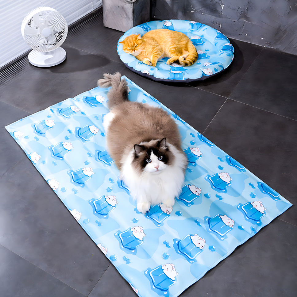 Self cooling gel mat for dogs and cats, green or blue, view 1 of 11