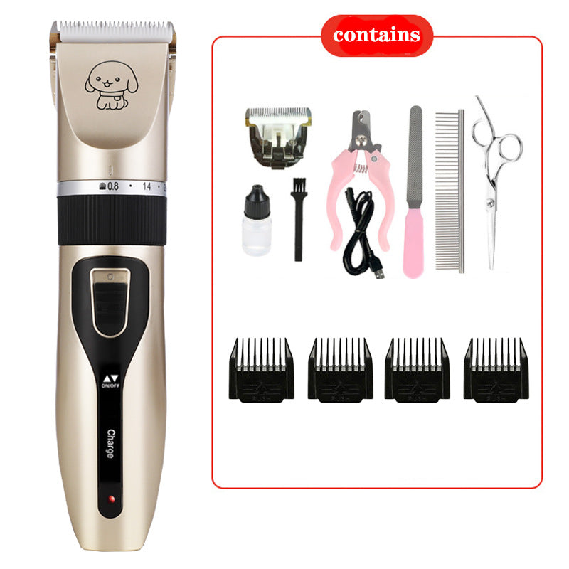 Cordless Dog Hair Clippers with Guide Combs, Low Noise Trimmer Kit