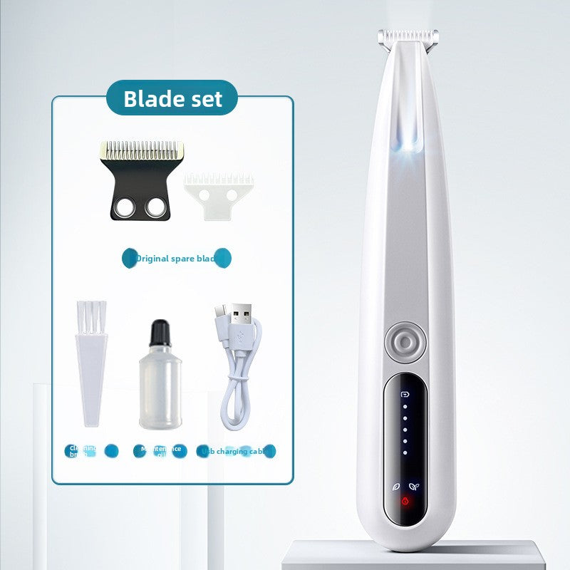 Waterproof Mini Face and Paw Shaver, Quiet Ceramic Blade with LED