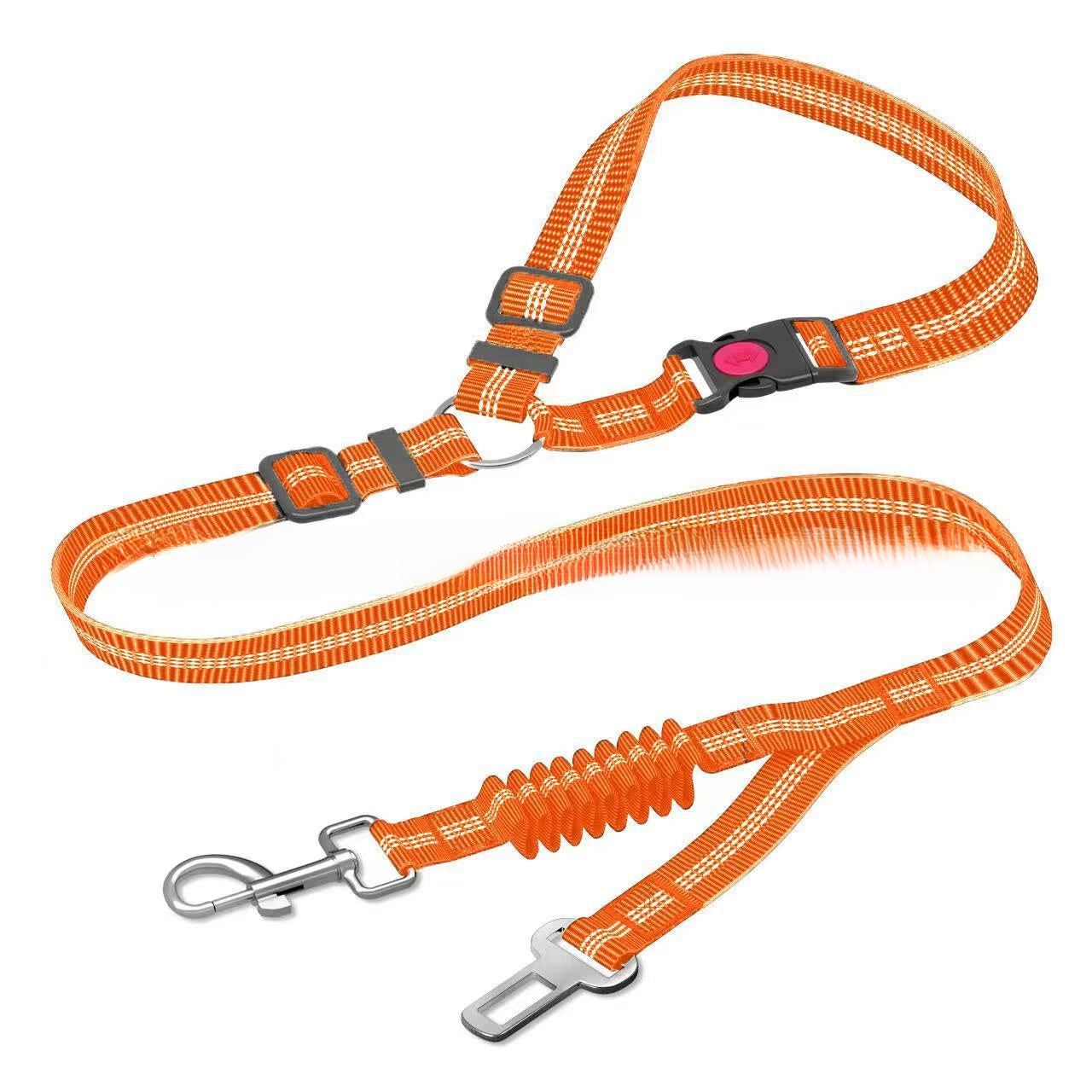 Adjustable dog car seat belt leads in ten colours