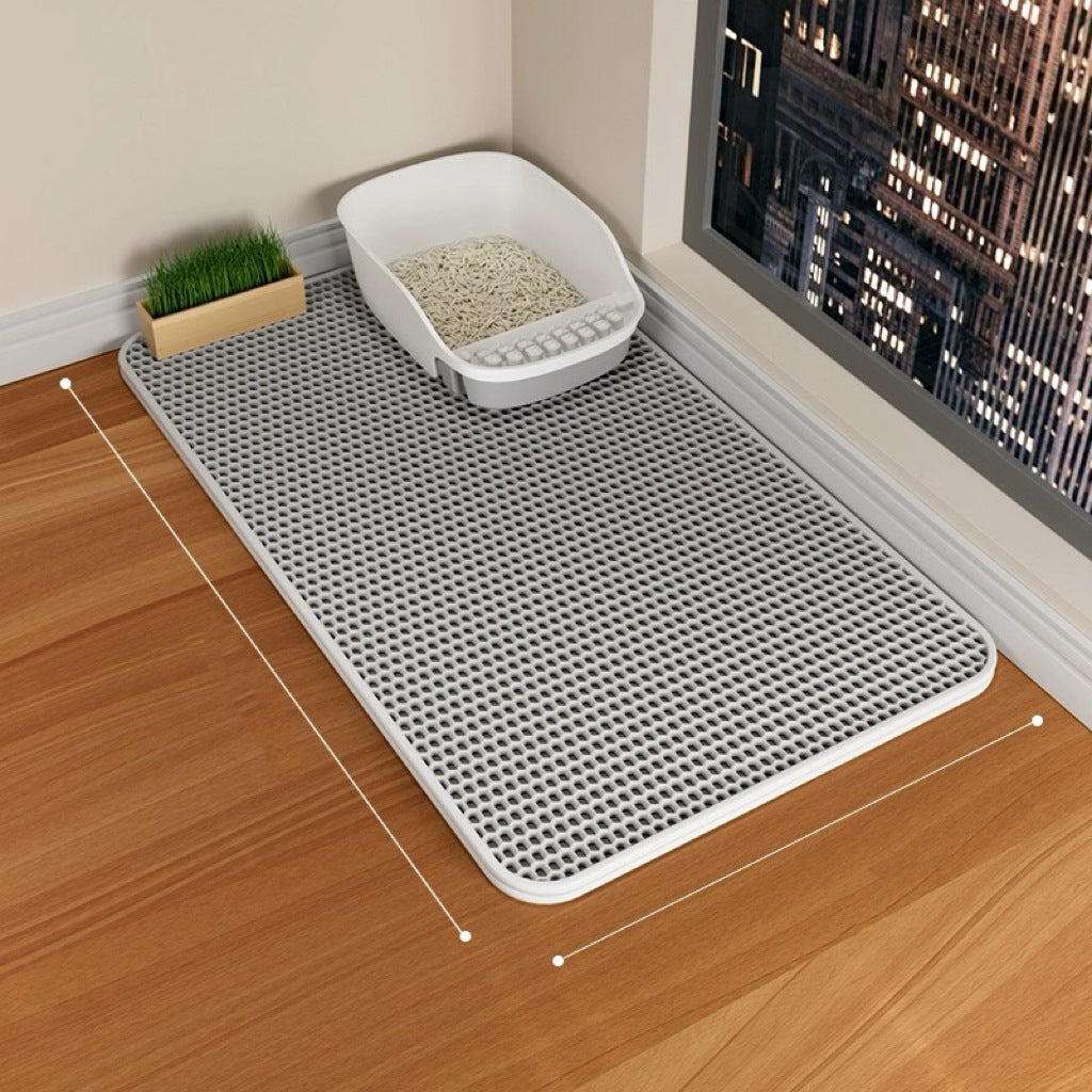 Double Layer EVA Litter Trapper Mat for Cats, Foldable Option