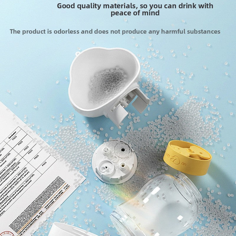 Portable Pet Water Bottle with Feeding Bowl, Leak-Resistant Travel Dispenser for Pets