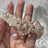 Double layer vintage pearl collar with gemstone flowers, product image 6