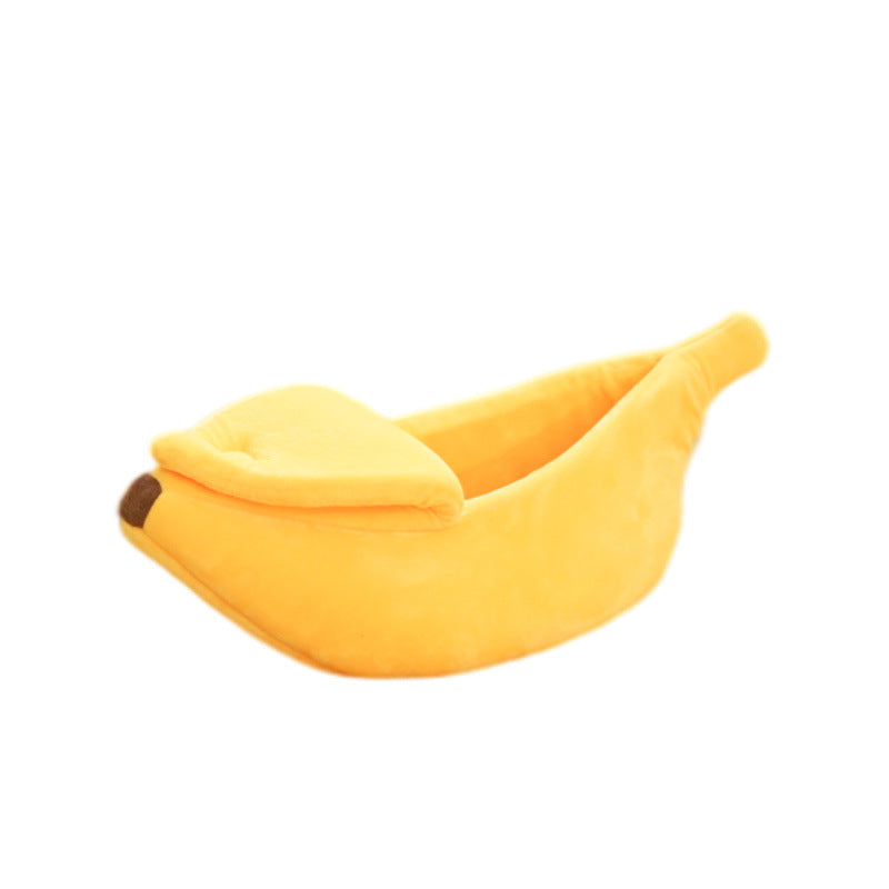Banana shaped semi-enclosed pet bed for cats, photo 48 of 61