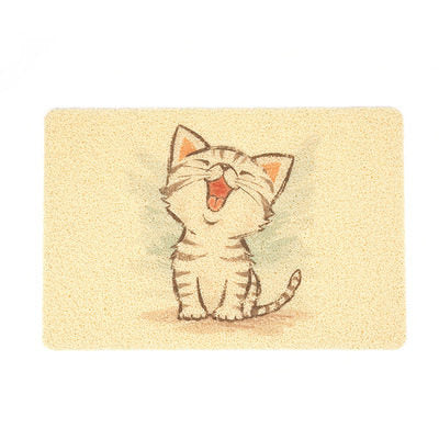 Textured cat litter mat in front of tray, product overview photo