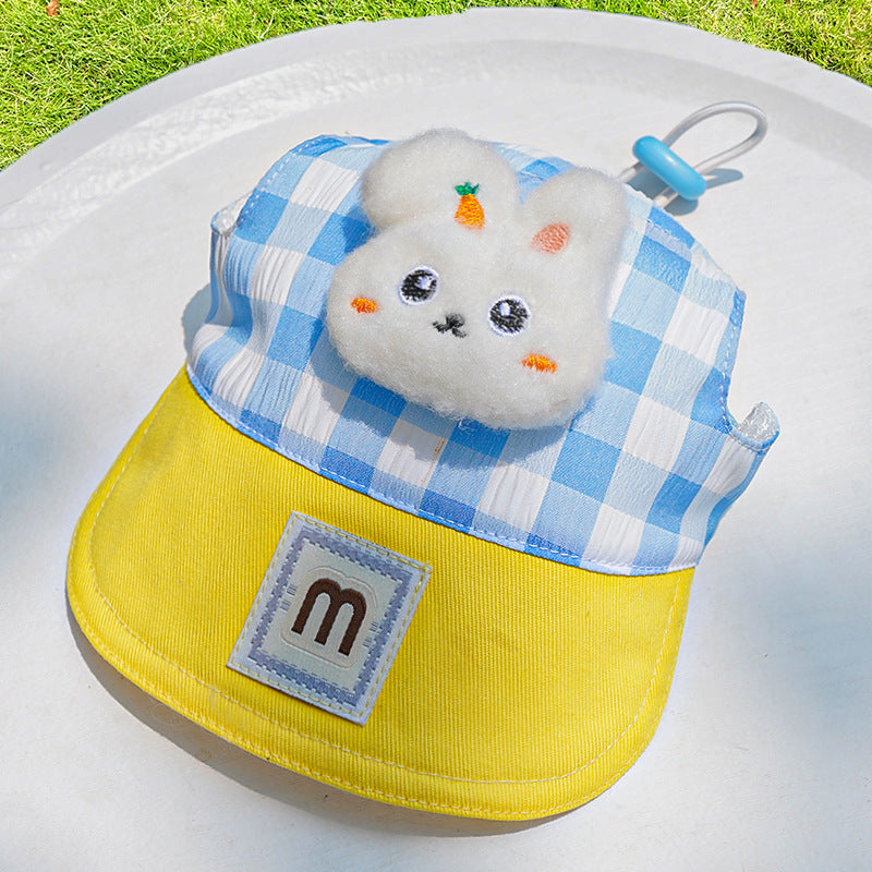 Cotton plaid harness and lead set with matching hat for cats, view 56