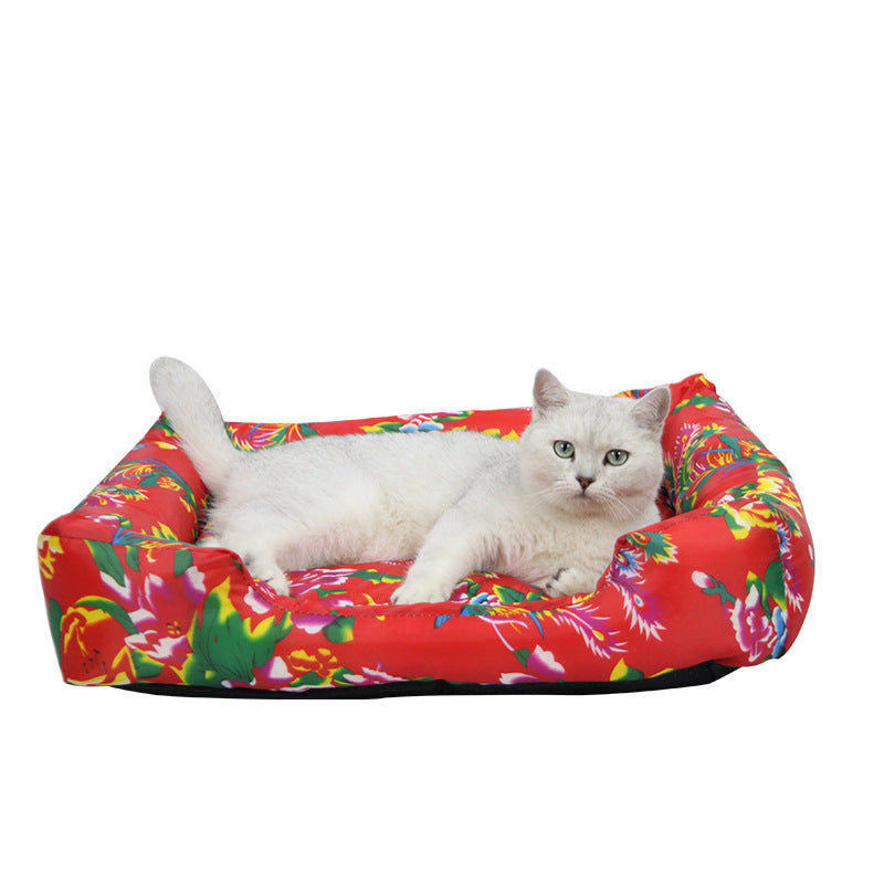 Scratch-resistant Oxford cloth pet bed for dogs and cats, detail and texture view