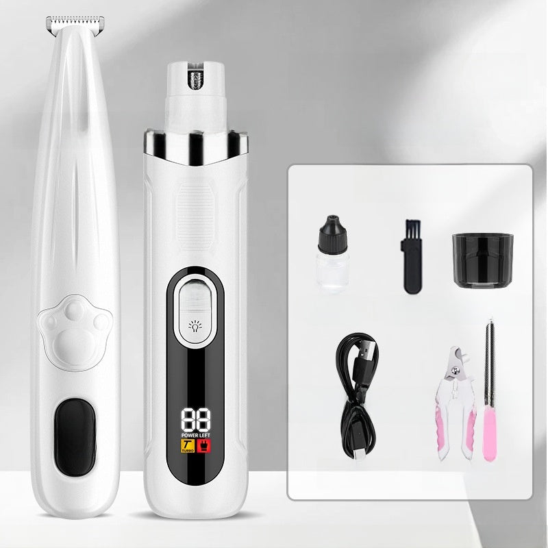 Splash-Proof Pet Nail Grinder with LED Digital Display