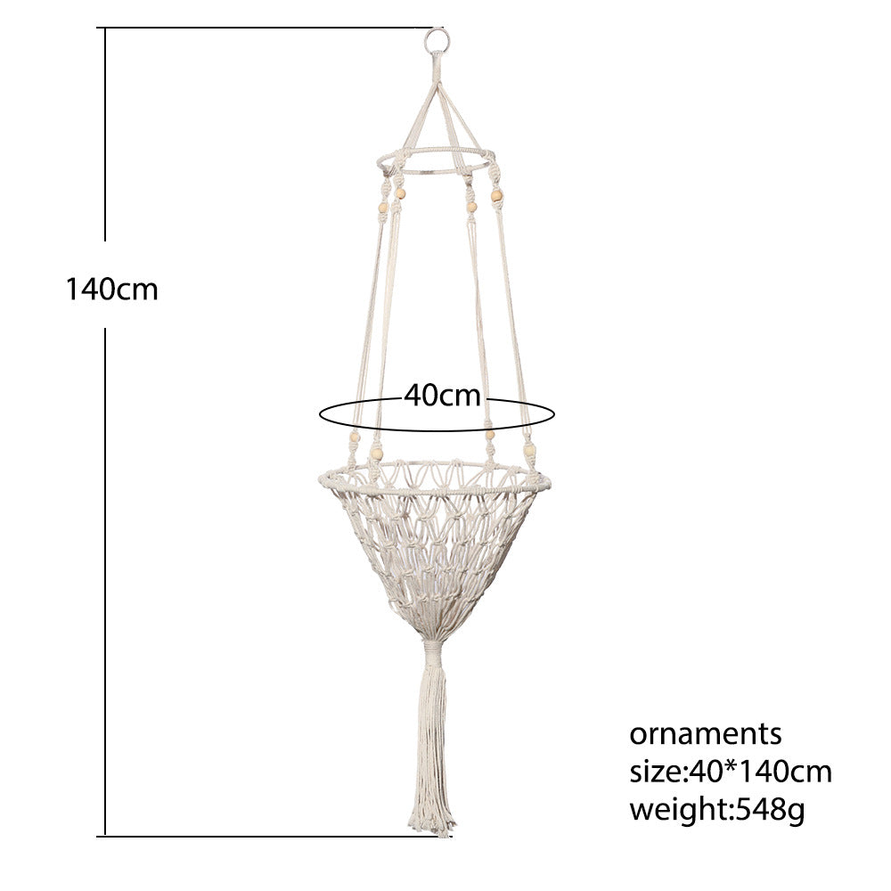 Handwoven bohemian hanging basket bed for cats, product image 4