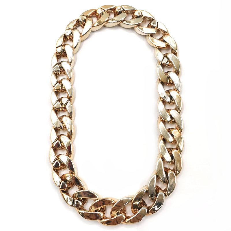 Chain link style dog collar with shiny metallic finish, product image 22