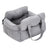 Dark grey padded dog car booster seat bed with strap, view 5