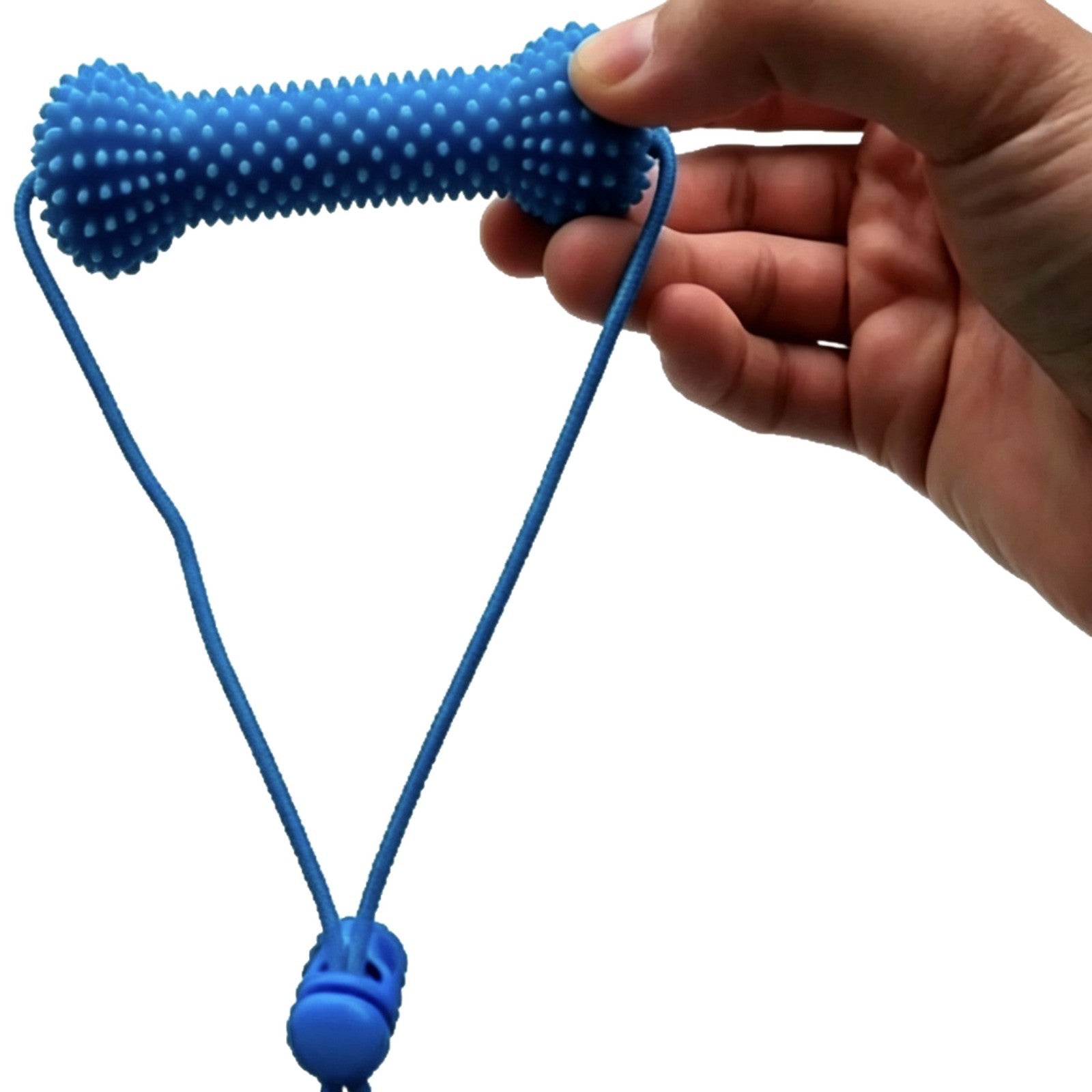 Blue dog toothbrush chew stick toy with grooves, photo 5 of 6