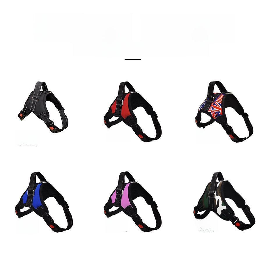 Reflective vest dog harness with lead, ideal for everyday use