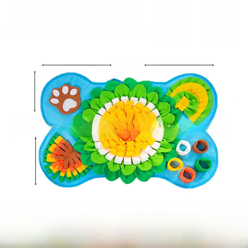 Fleece bone shaped snuffle mat for dogs in Basket Weave Bone